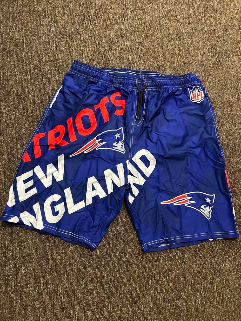 NFL Blue New England Patriots Men's Athletic Shorts with Red & White Accents